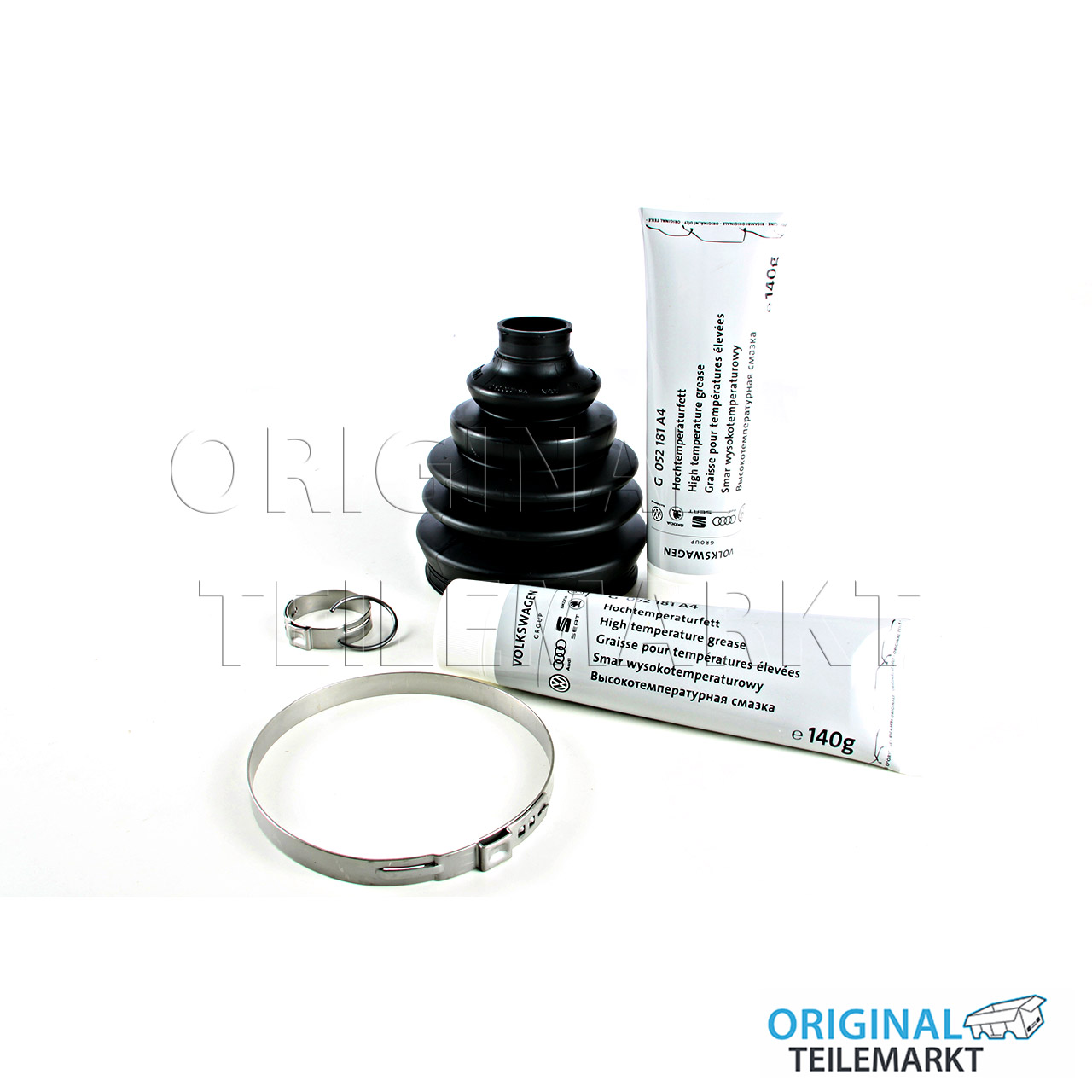 Gelenkschutzhülle mit Montageteilen und Schmierfett rechts aussen 8J0498203