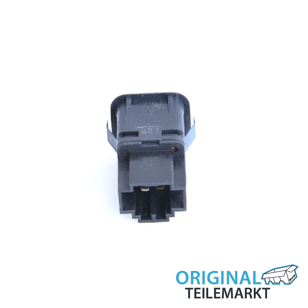 Drucktaster  für elektrische Klappenschlossbetätigung, Beleuchtung: rot  satinschwarz, hinten