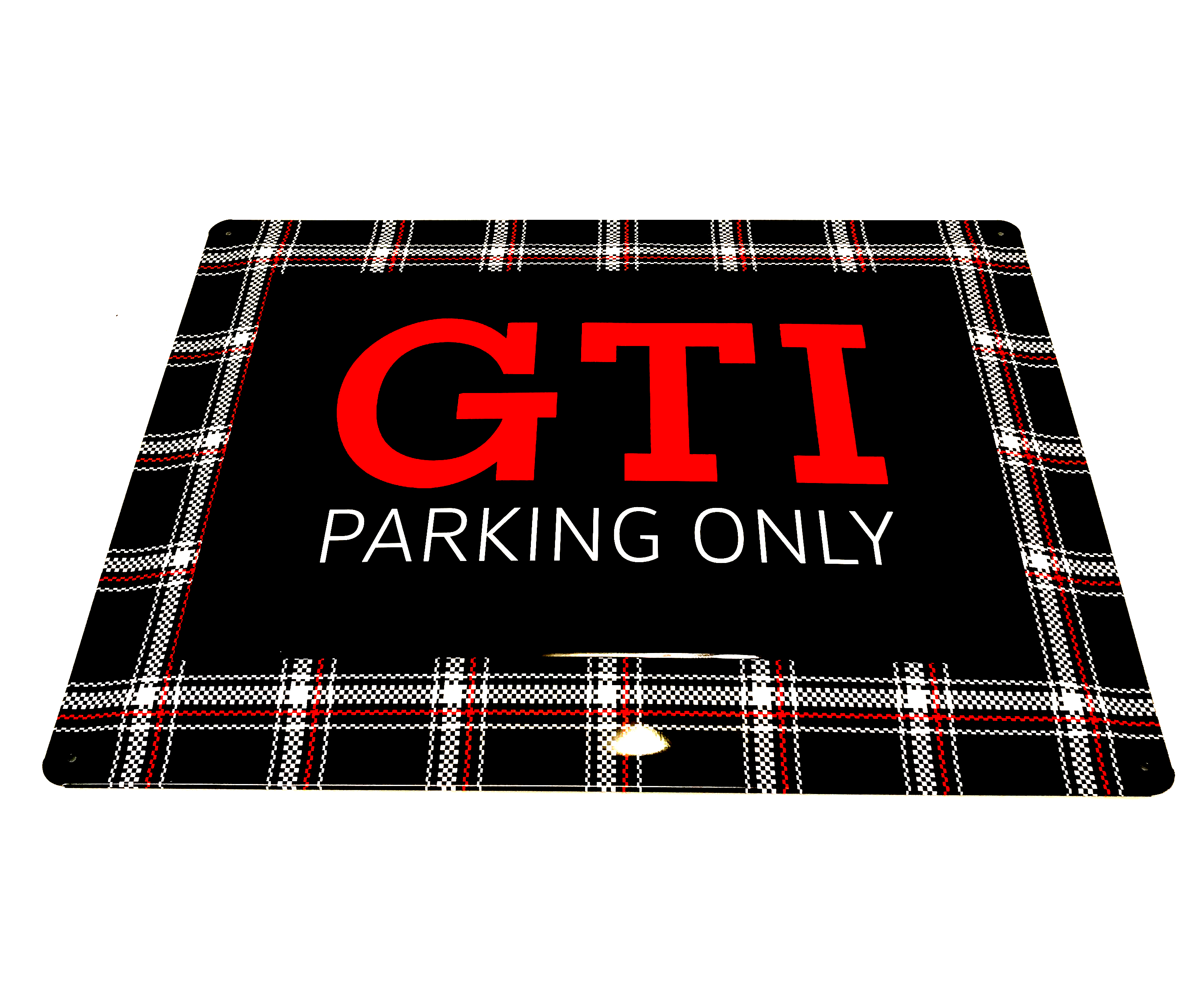 Blechschild GTI Parking Only Karomuster 