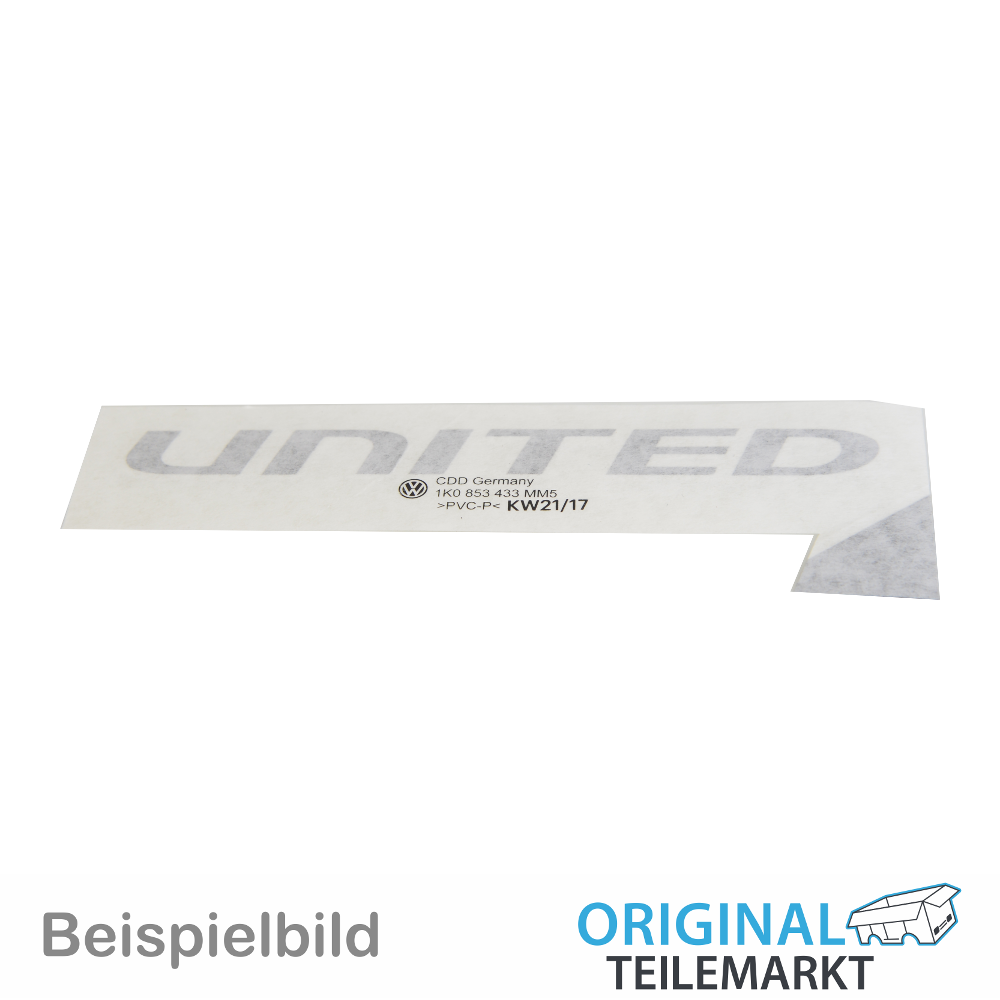 99-1k0853433mm5 Folienschriftzug 6C0853433  RF7 grau/chrom glänzend