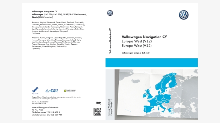 DVD-ROM für Navigationssystem  RNS 510/810, CY Europa West (V12)