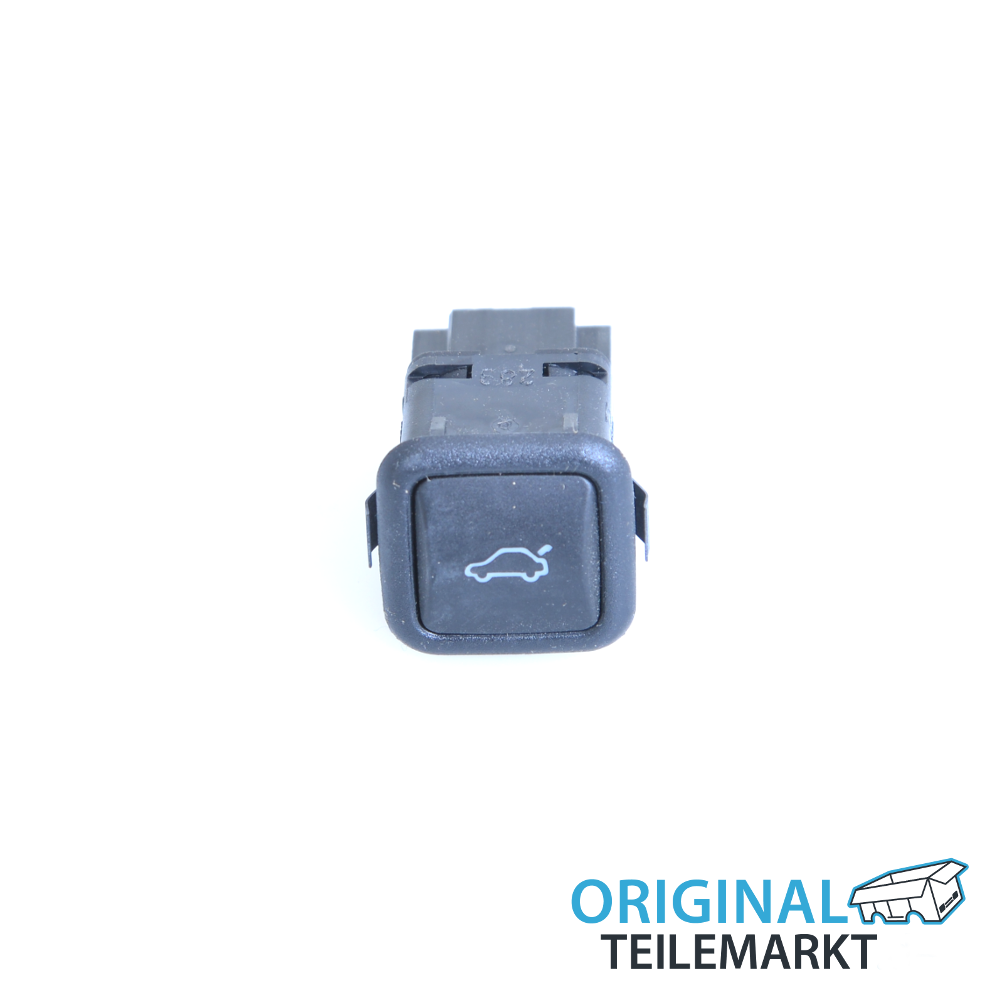 Drucktaster  für elektrische Klappenschlossbetätigung, Beleuchtung: rot  satinschwarz, hinten