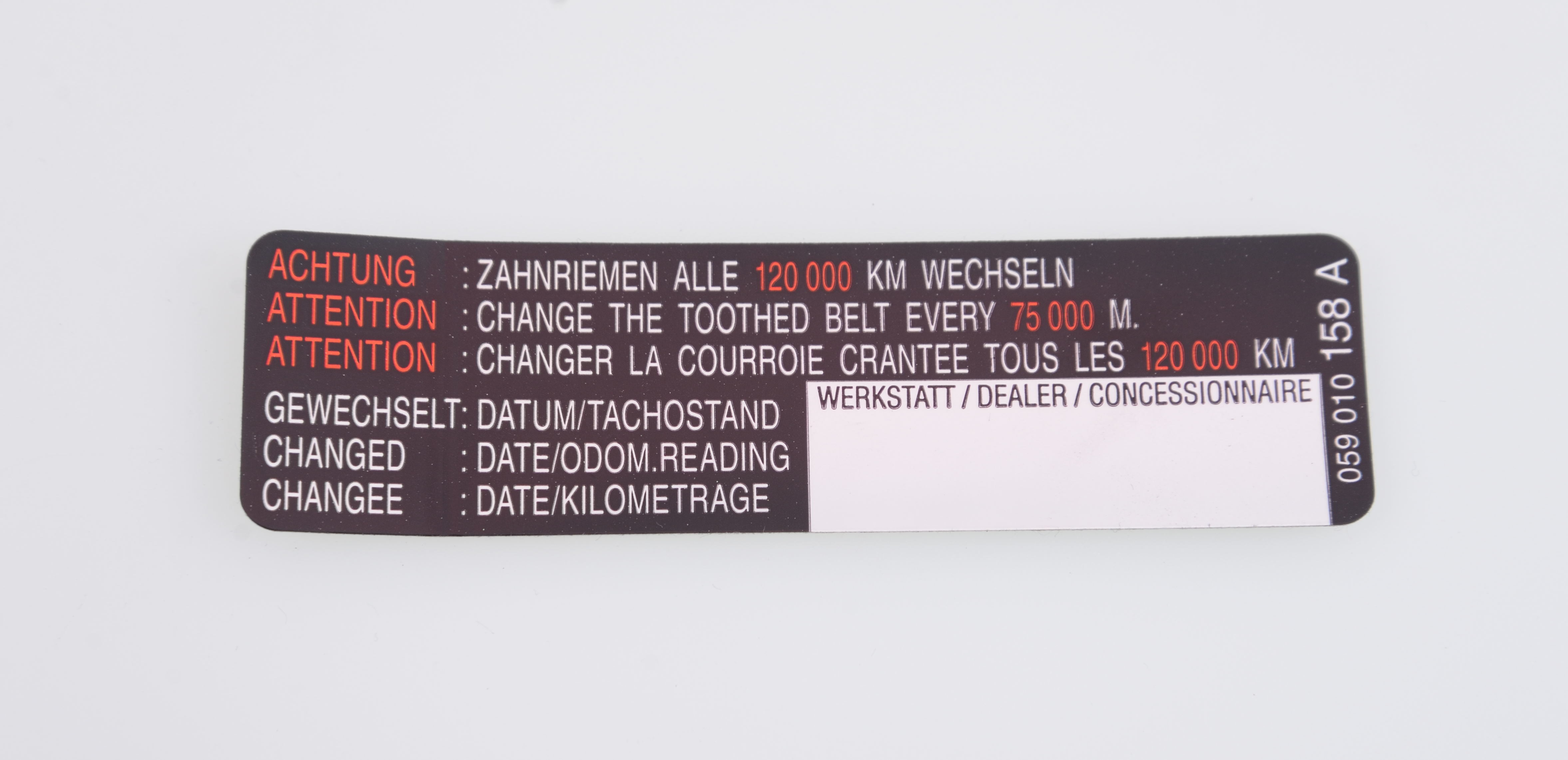 059010158a Kennschild Achtung 059010158A