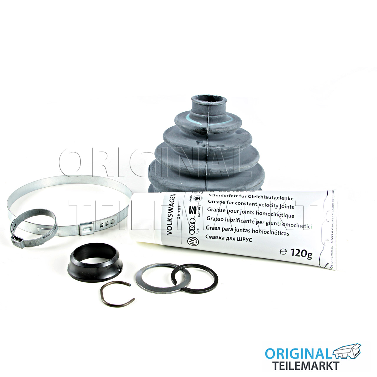 Gelenkschutzhülle mit Montageteilen und Schmierfett aussen 3B0498203F