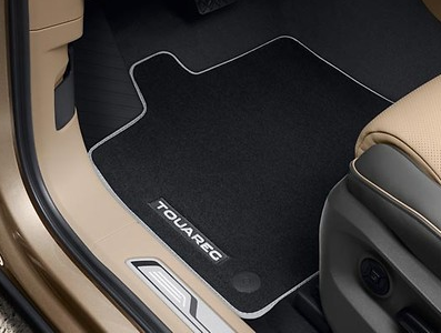 Textilfußmatte 761 061 270 WGK vorn und hinten, Schwarz/Grau, Premium mit Schriftzug